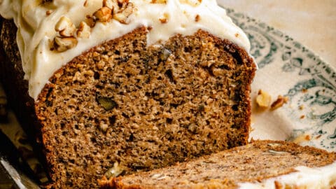 Banana Pecan Bread with Maple Frosting - Eat Love Eat