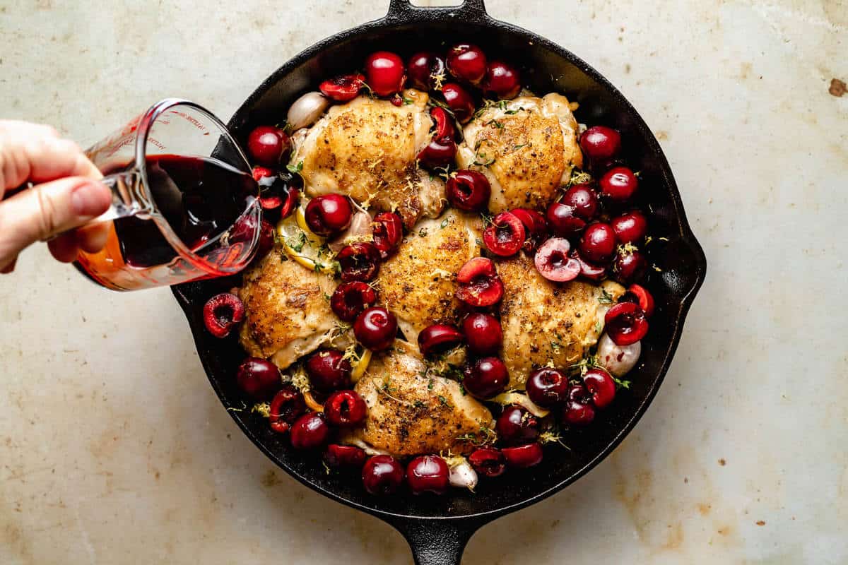 Cast Iron Chicken Thighs With Cherries Eat Love Eat